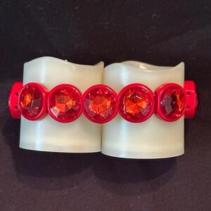 NEW PLUNDER Red-circle rhinestone on red bracelet